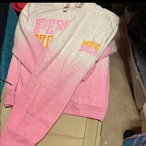 Vs pink skinny jogger campus crew heather neon bubble dip dye